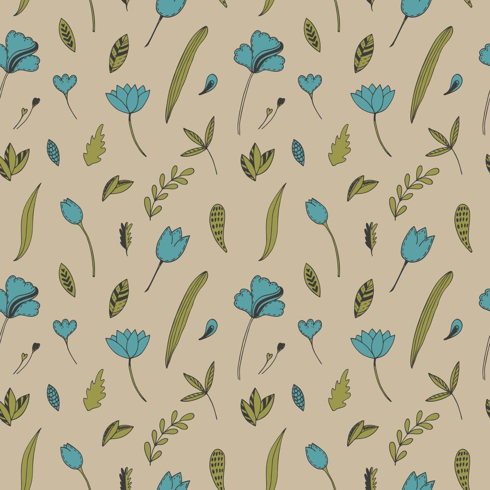 Seamless texture with floral background, pattern from flowers, botanical composition, wallpaper vector