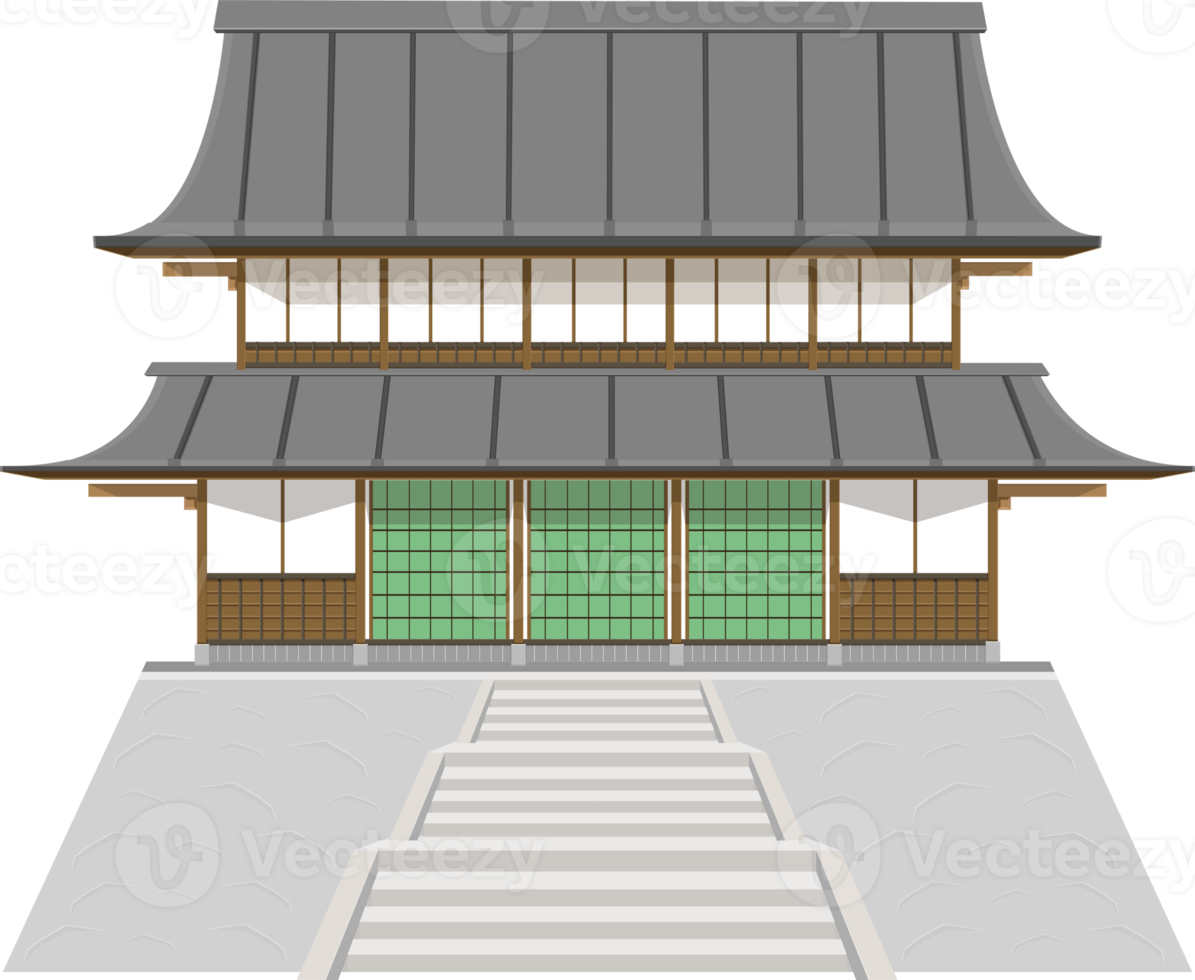 temple japonais 2 étages style ancien png