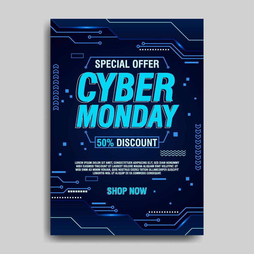 cartel de cyber monday vector