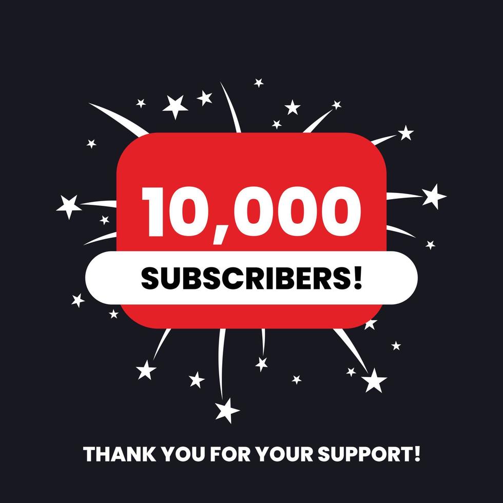 10 thousand subscribers celebration thank you achievement vector