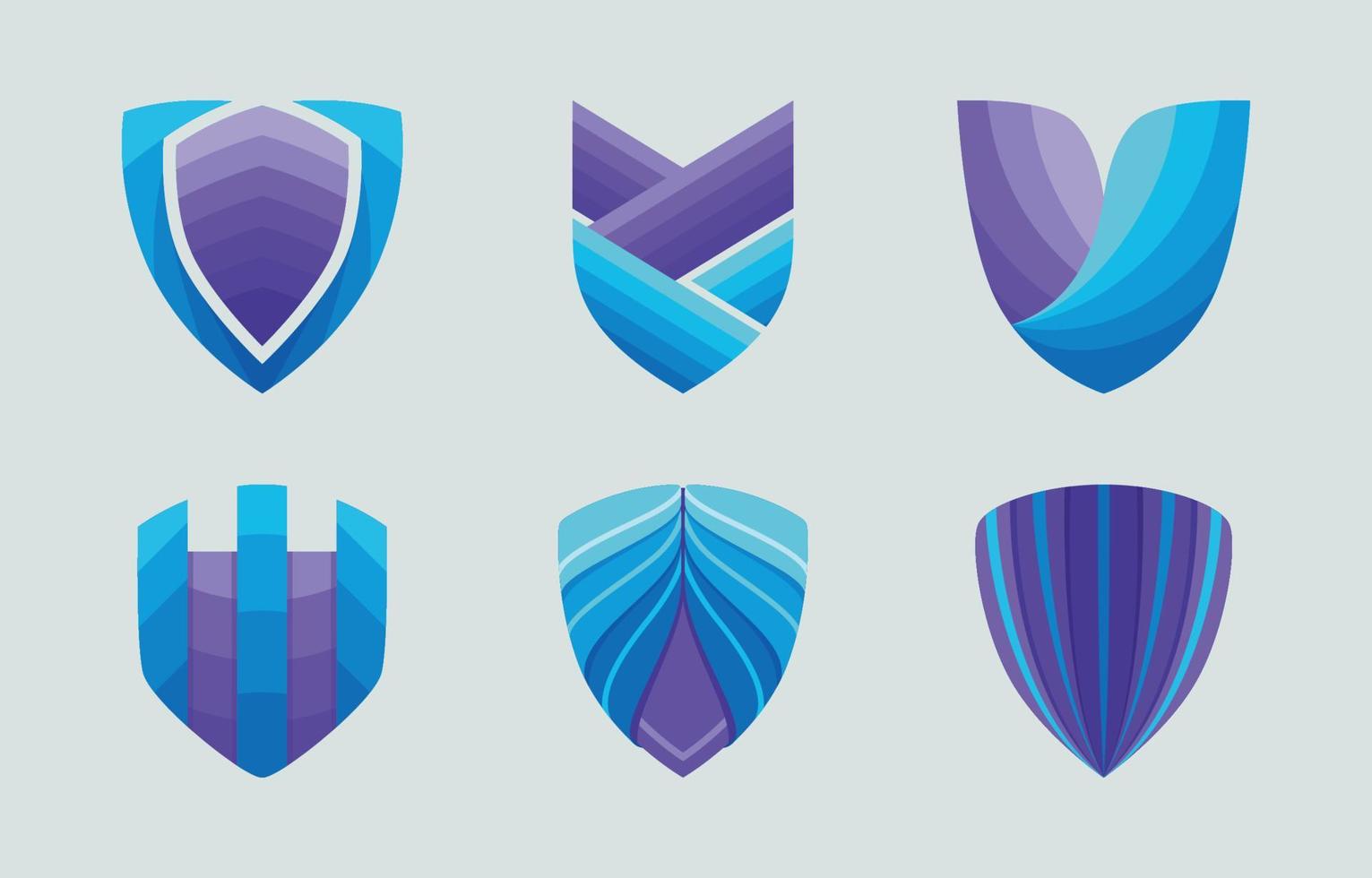 Set of Modern Shield Logo vector