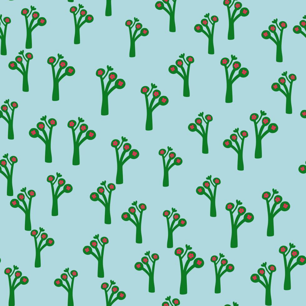 Strange shapes flower seamless pattern. Contemporary botanical floral ornament. vector