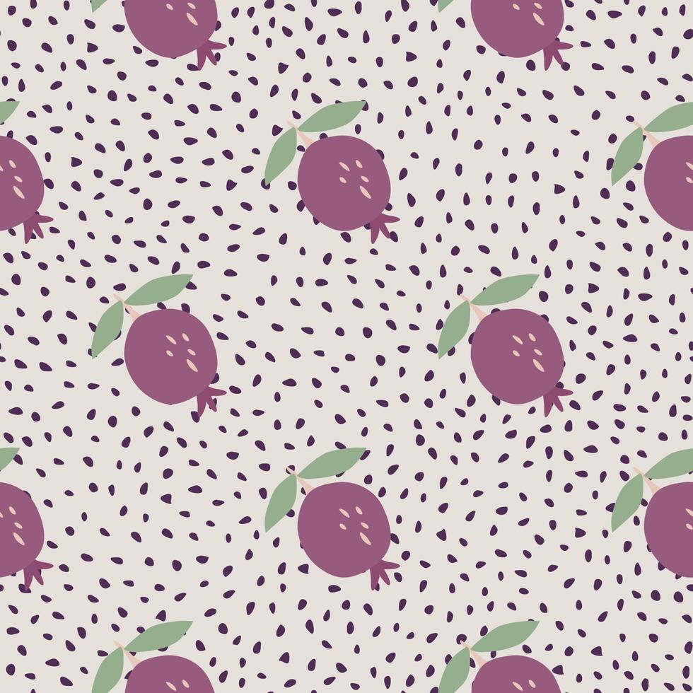 Seamless pattern with pomegranate fruit. Botanical fruits wallpaper. vector