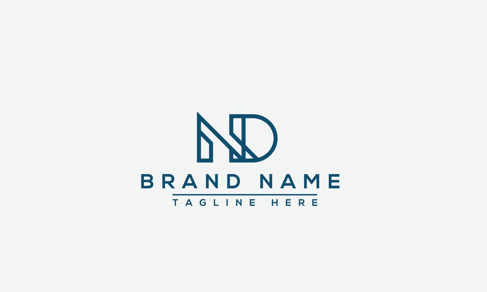 ND Logo Design Template Vector Graphic Branding Element.