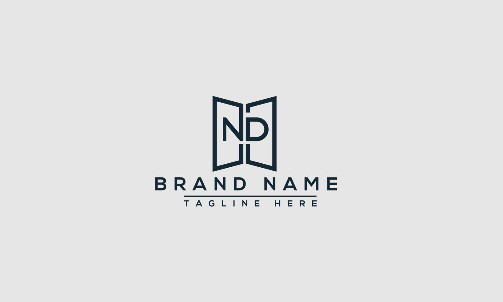 ND Logo Design Template Vector Graphic Branding Element.