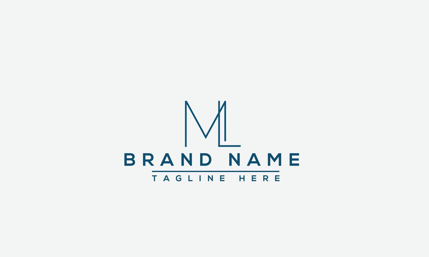 ML Logo Design Template Vector Graphic Branding Element.