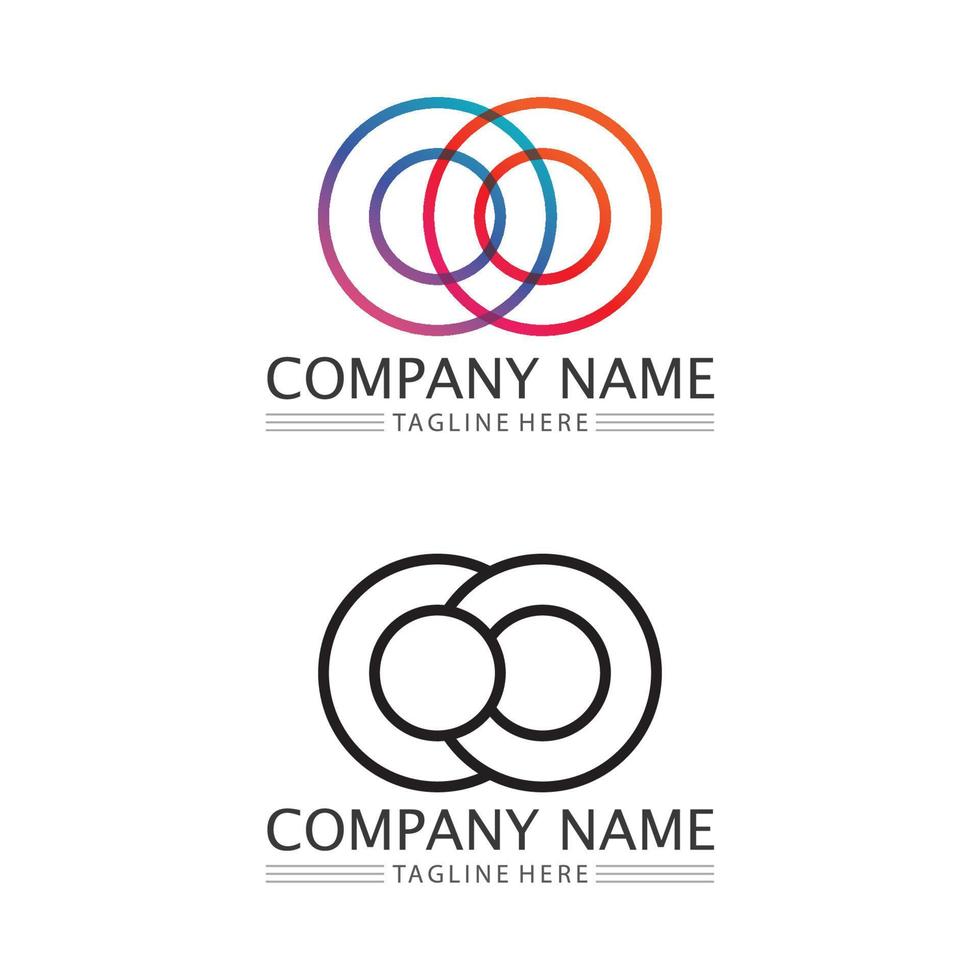 O logo Business Technology circle logo and symbols Vector Design Graphic