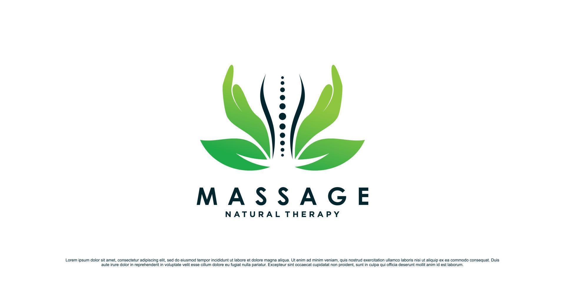 Chiropractic massage logo design inspiration with bone concept and creative element Premium Vector