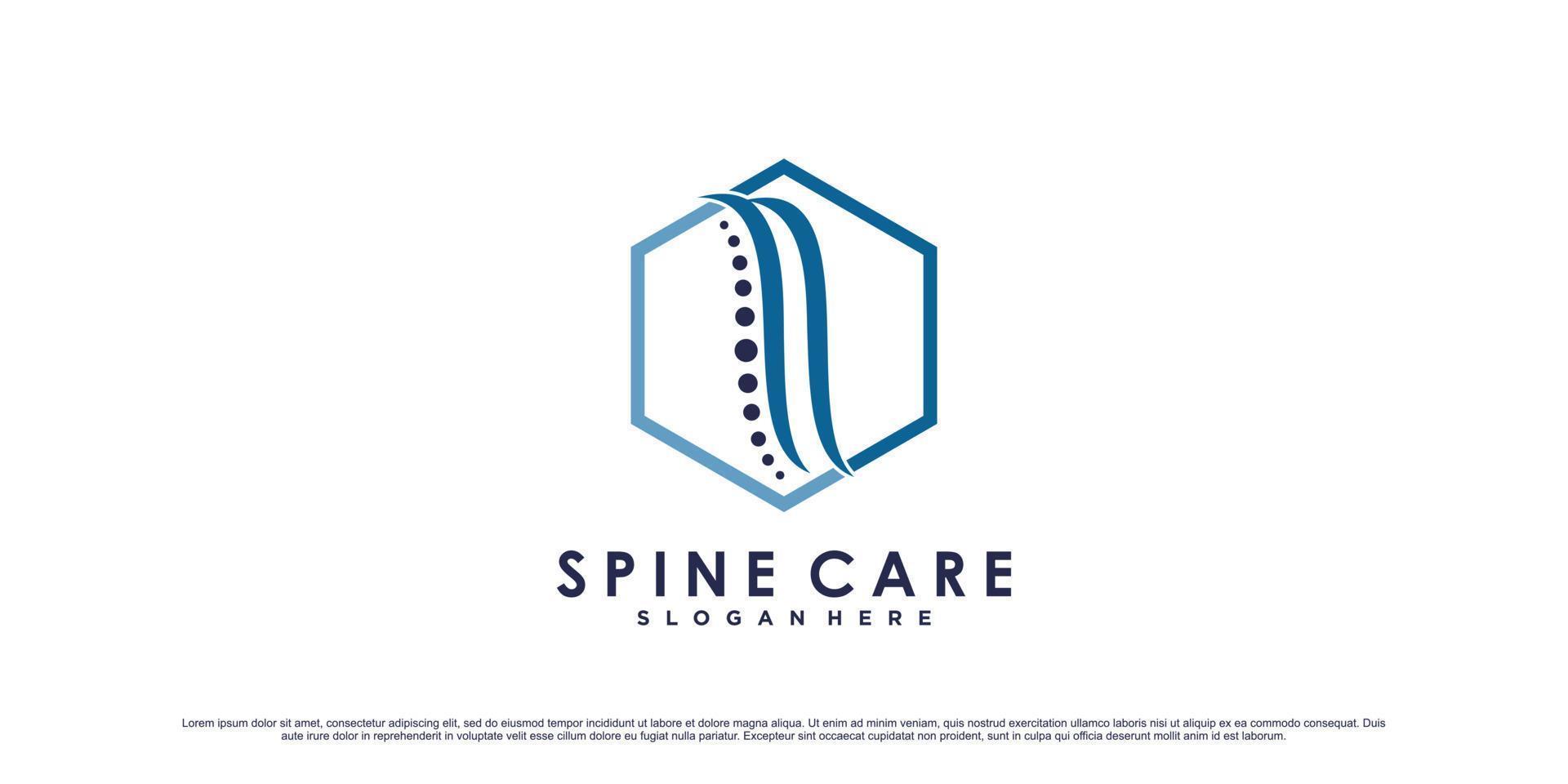 Chiropractic logo design for spine care logo or clinic icon with creative concept Premium Vector