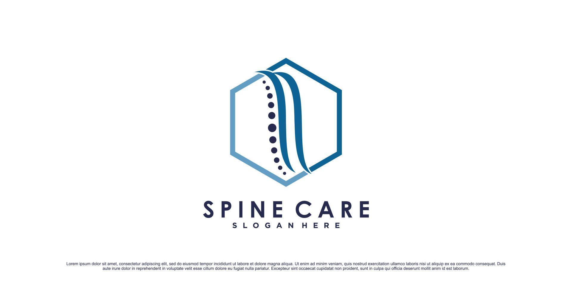 Chiropractic logo design for spine care logo or clinic icon with creative concept Premium Vector