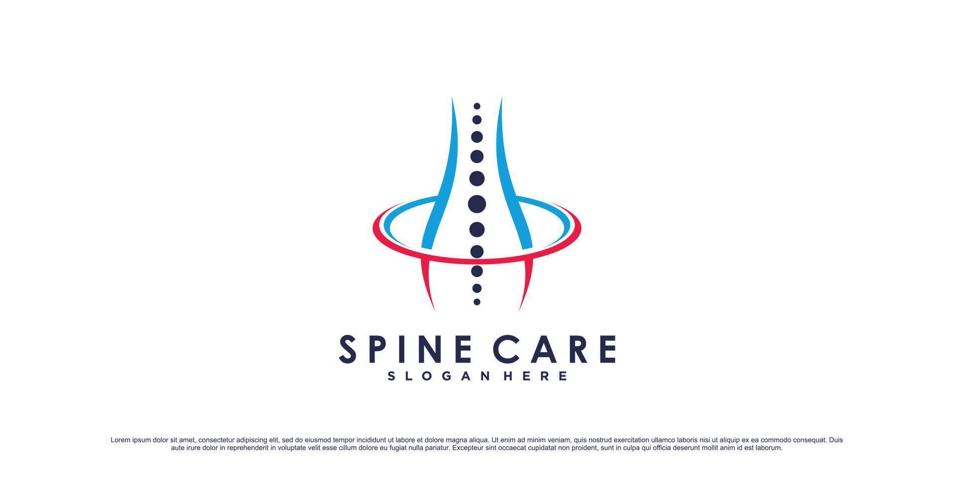 Chiropractic logo design for spine care logo or clinic icon with creative concept Premium Vector