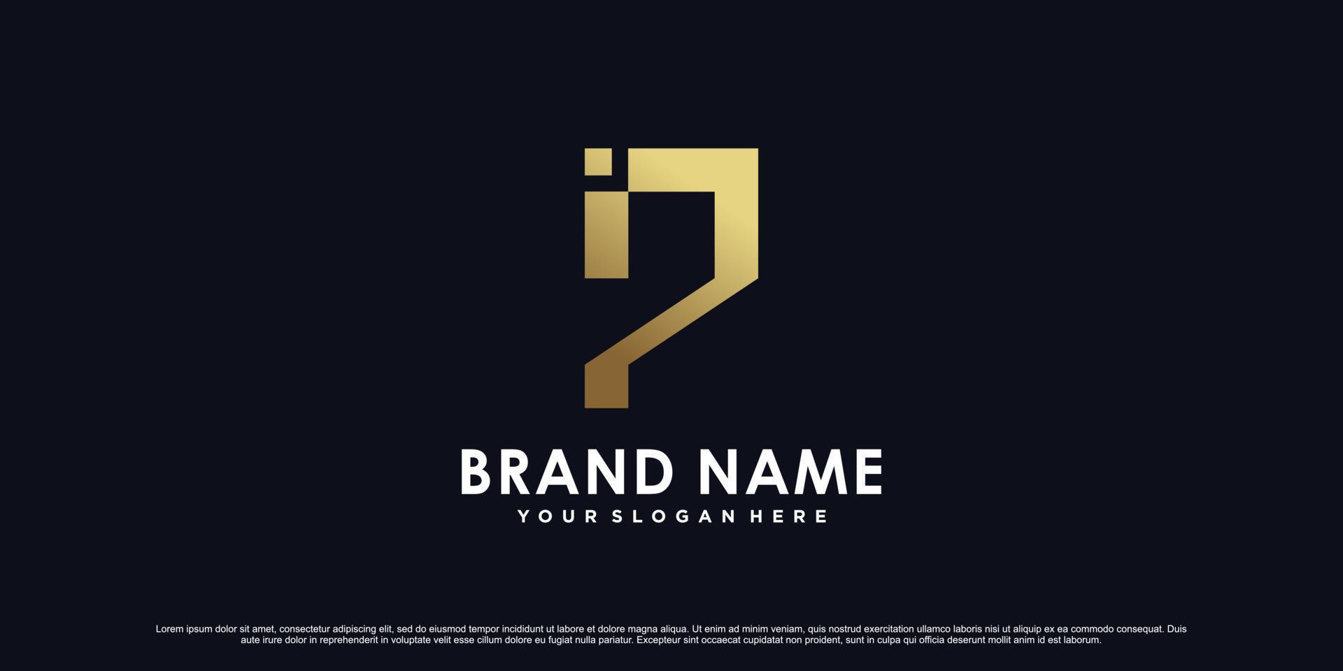 Golden gradient letter p logo design for company or personal with unique concept Premium Vector