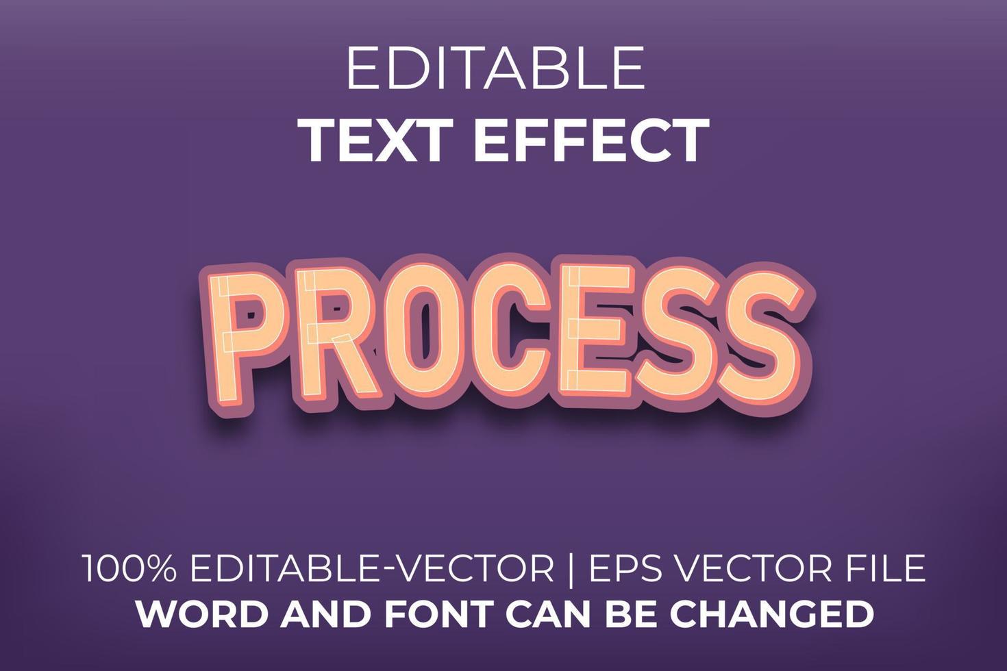 Process text effect, easy to edit vector