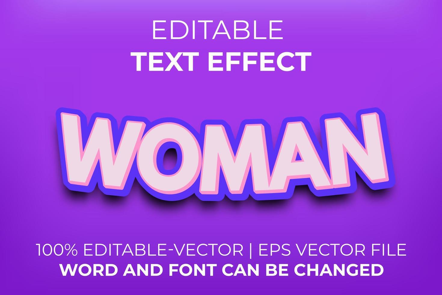 efecto de texto de mujer, fácil de editar vector