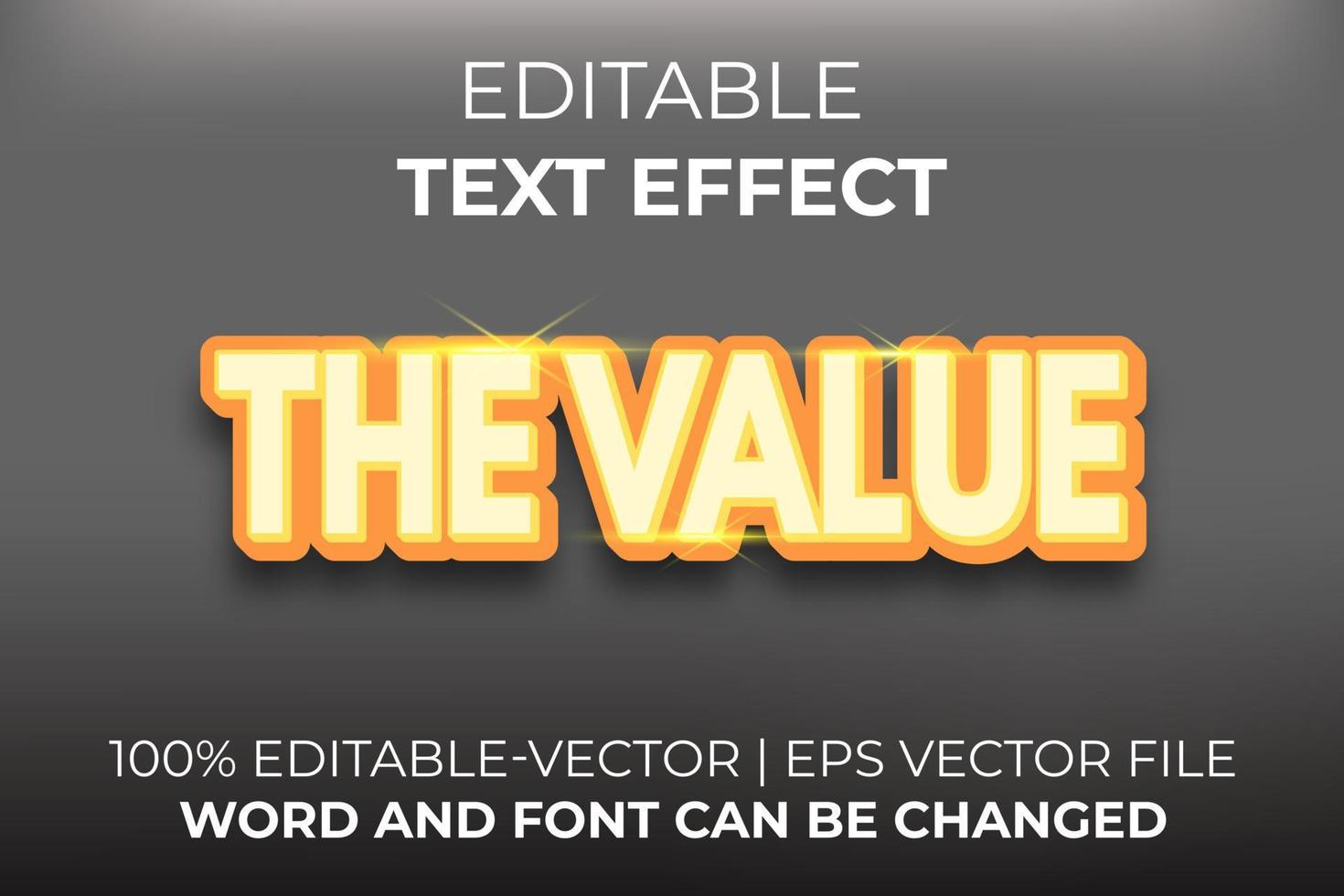 The Value text effect, easy to edit vector