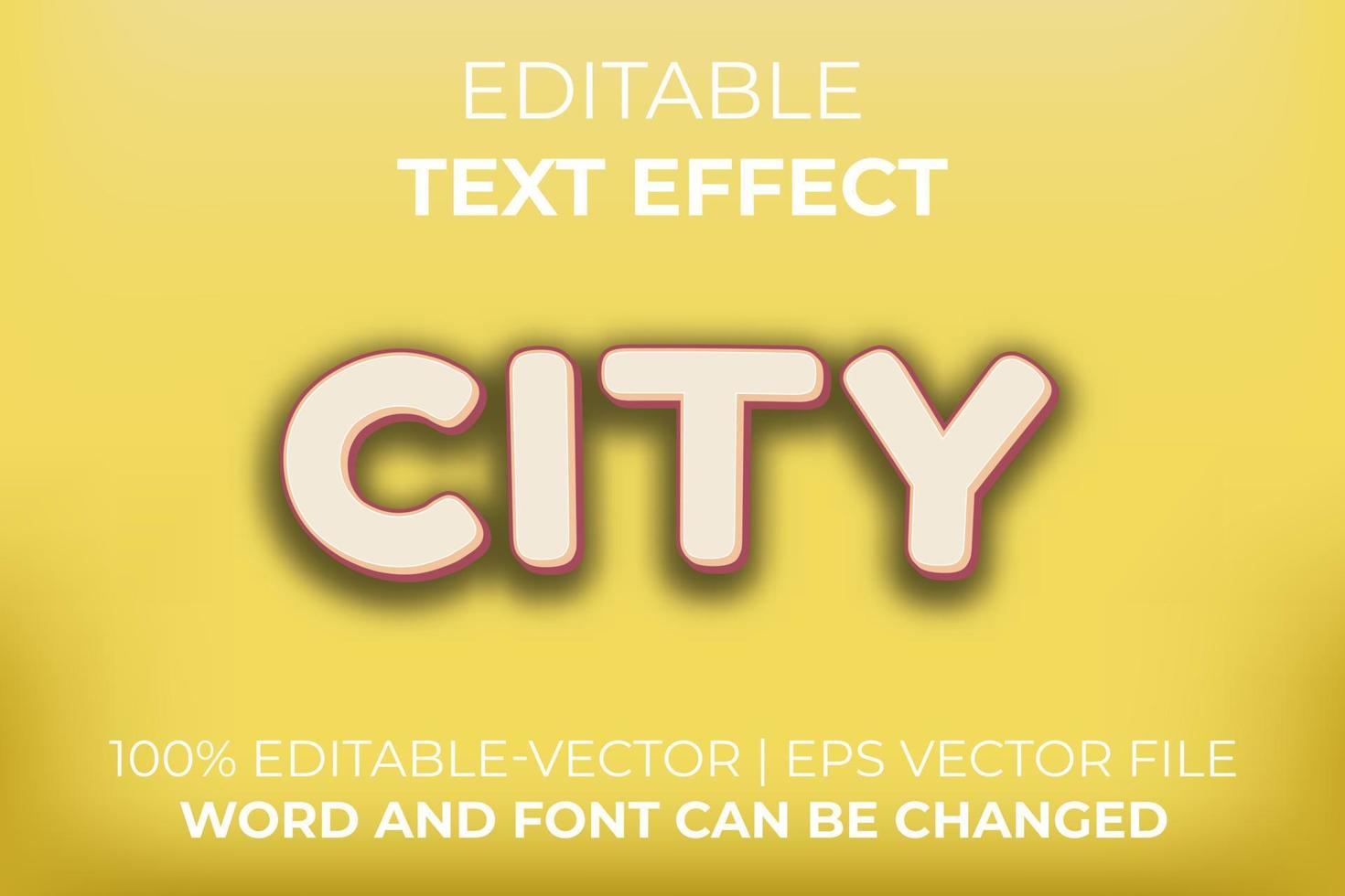 efecto de texto de ciudad, fácil de editar vector