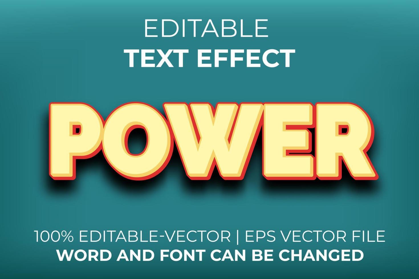 Power text effect, easy to edit vector