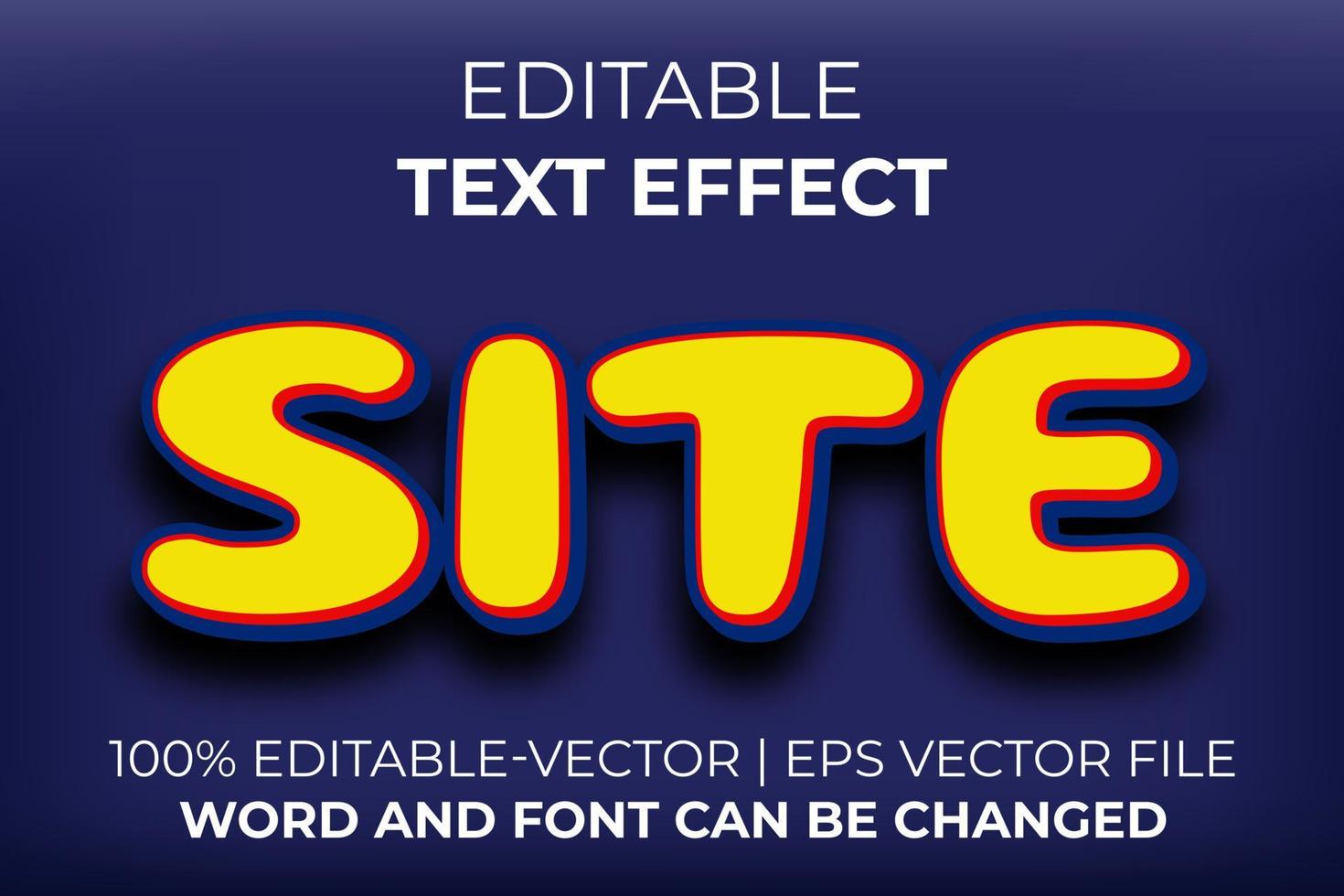 efecto de texto del sitio, fácil de editar vector