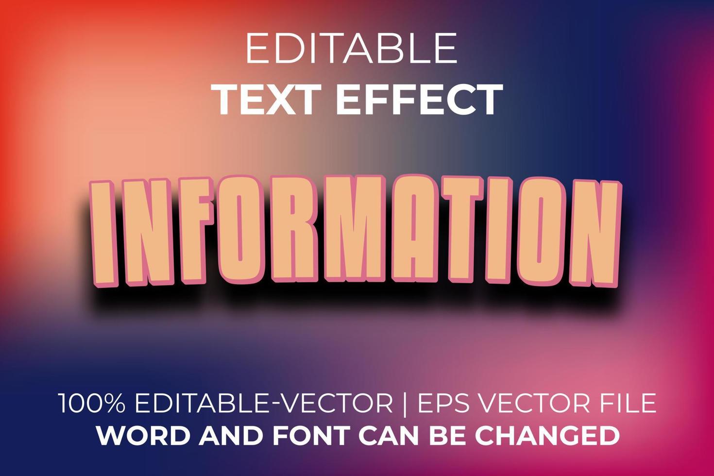 efecto de texto de información, fácil de editar vector