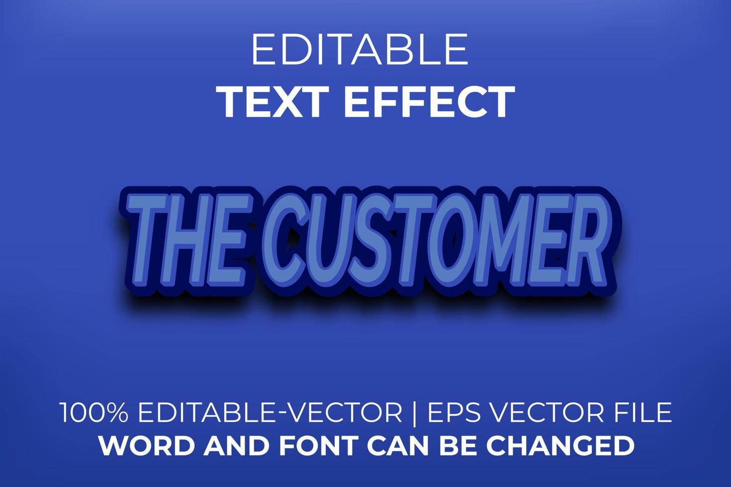 el efecto de texto del cliente, fácil de editar. vector