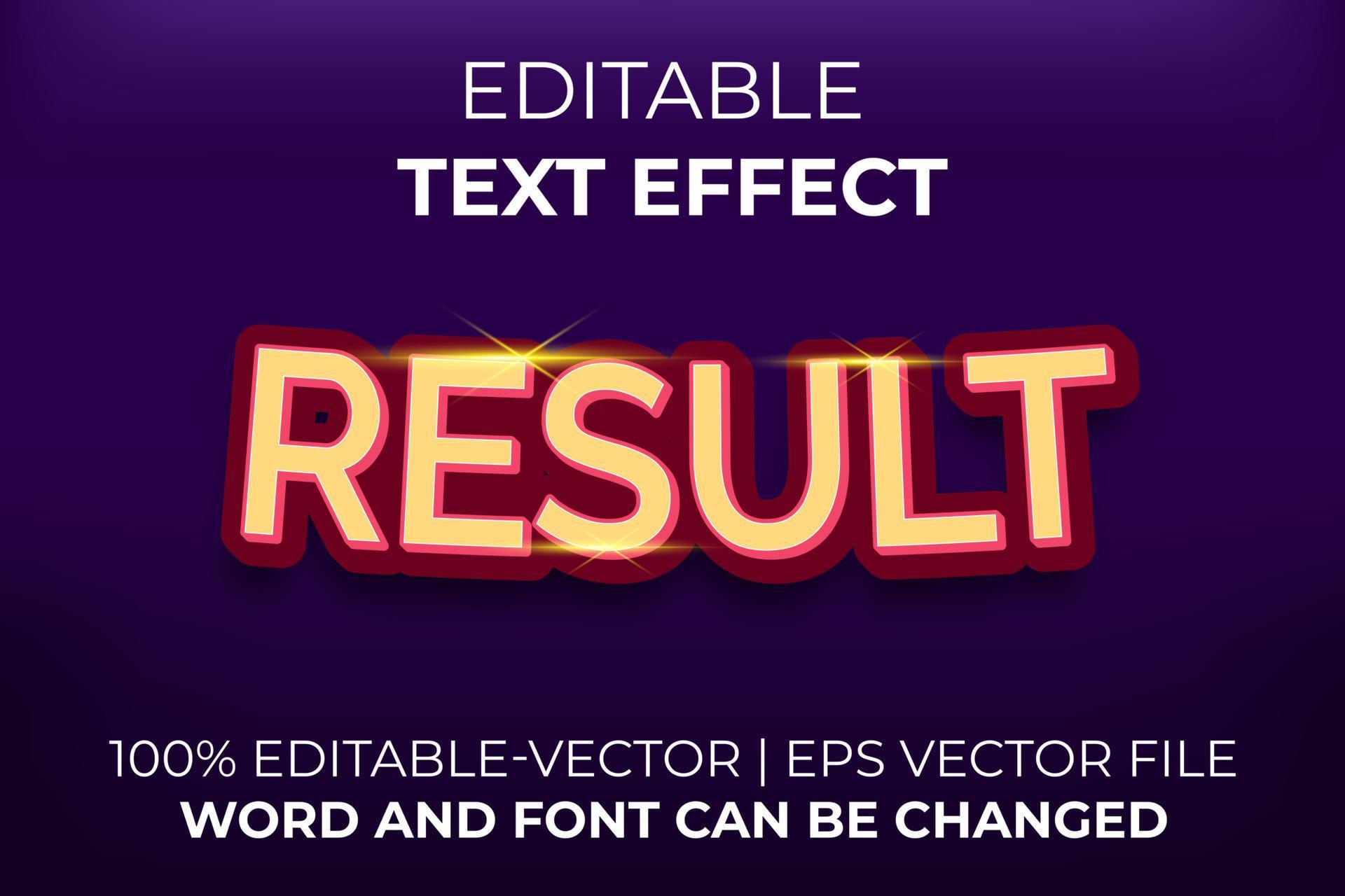Result text effect, easy to edit 10947004 Vector Art at Vecteezy