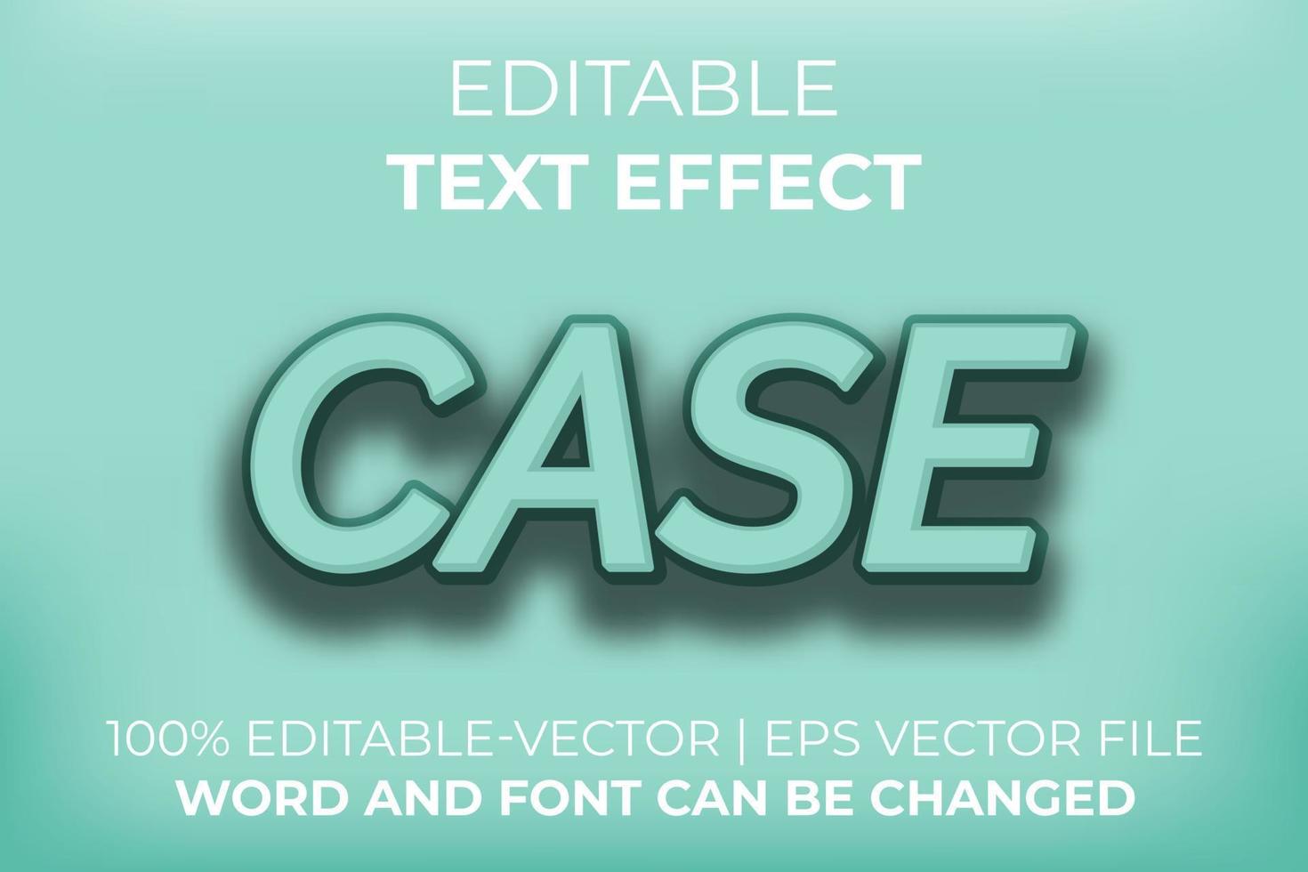 efecto de texto de caso, fácil de editar vector