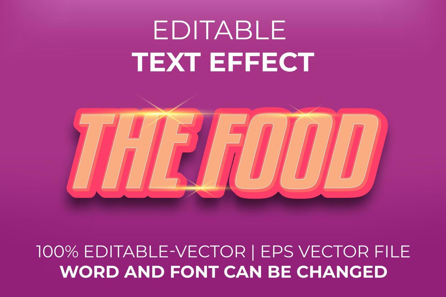 The Food text effect, easy to edit vector