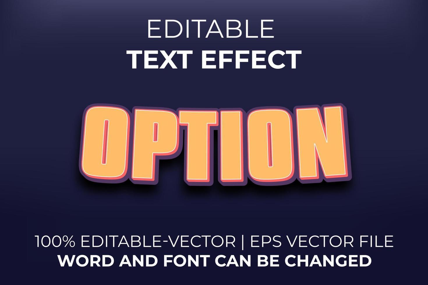 Option text effect, easy to edit vector