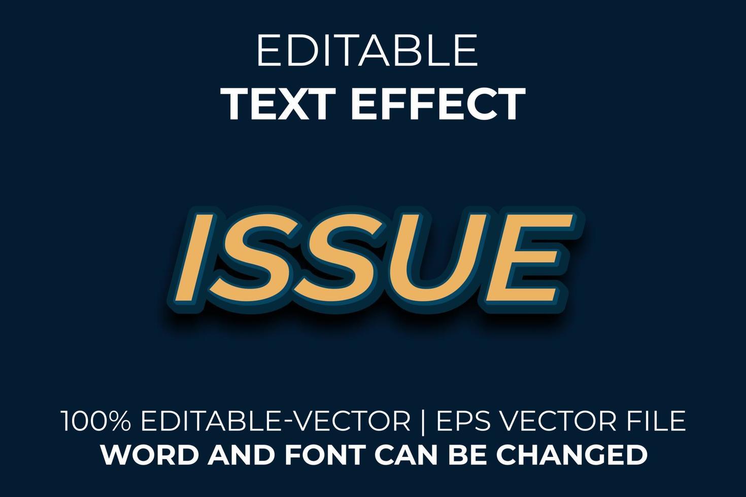 Issue text effect, easy to edit vector