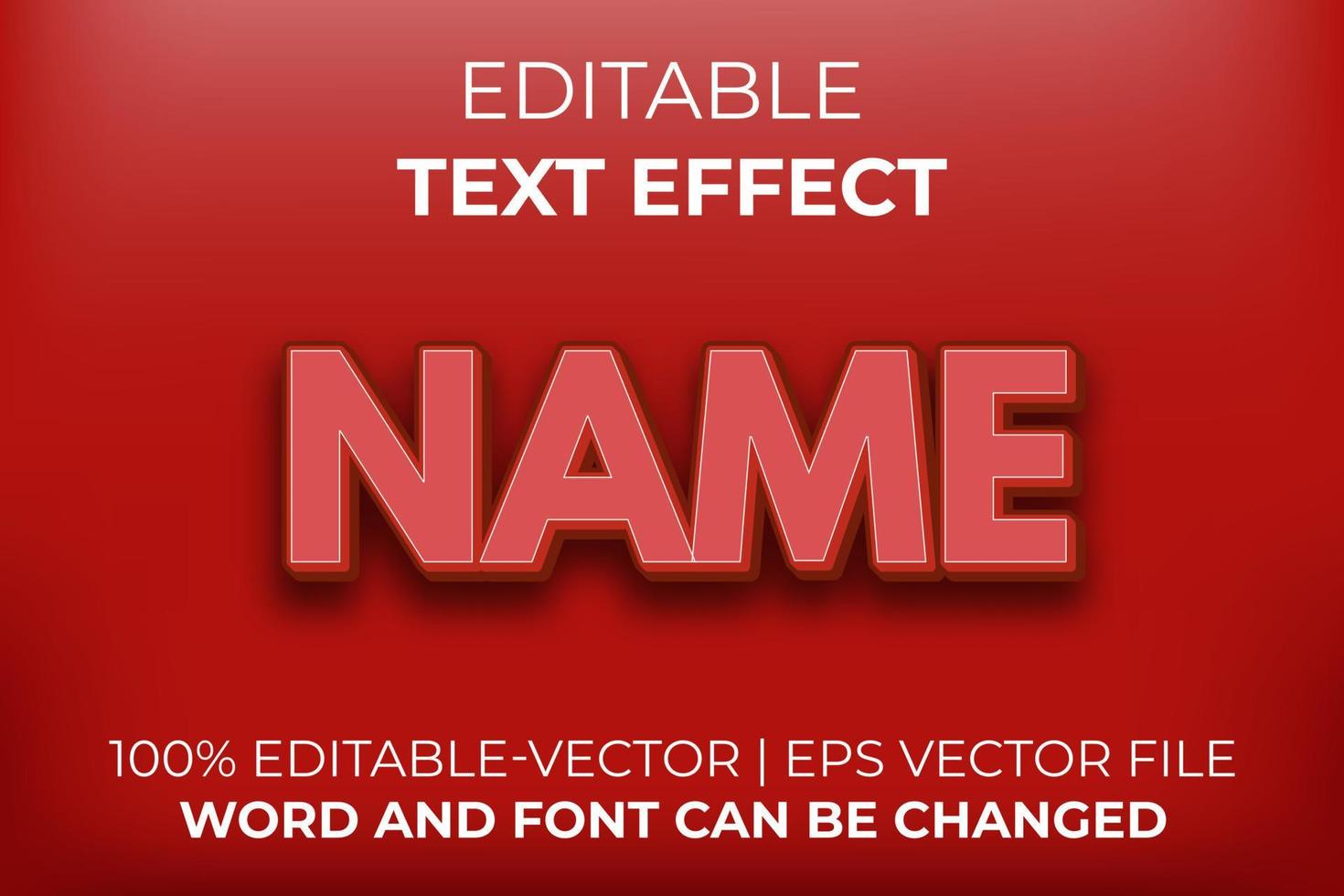 efecto de texto de nombre, fácil de editar vector