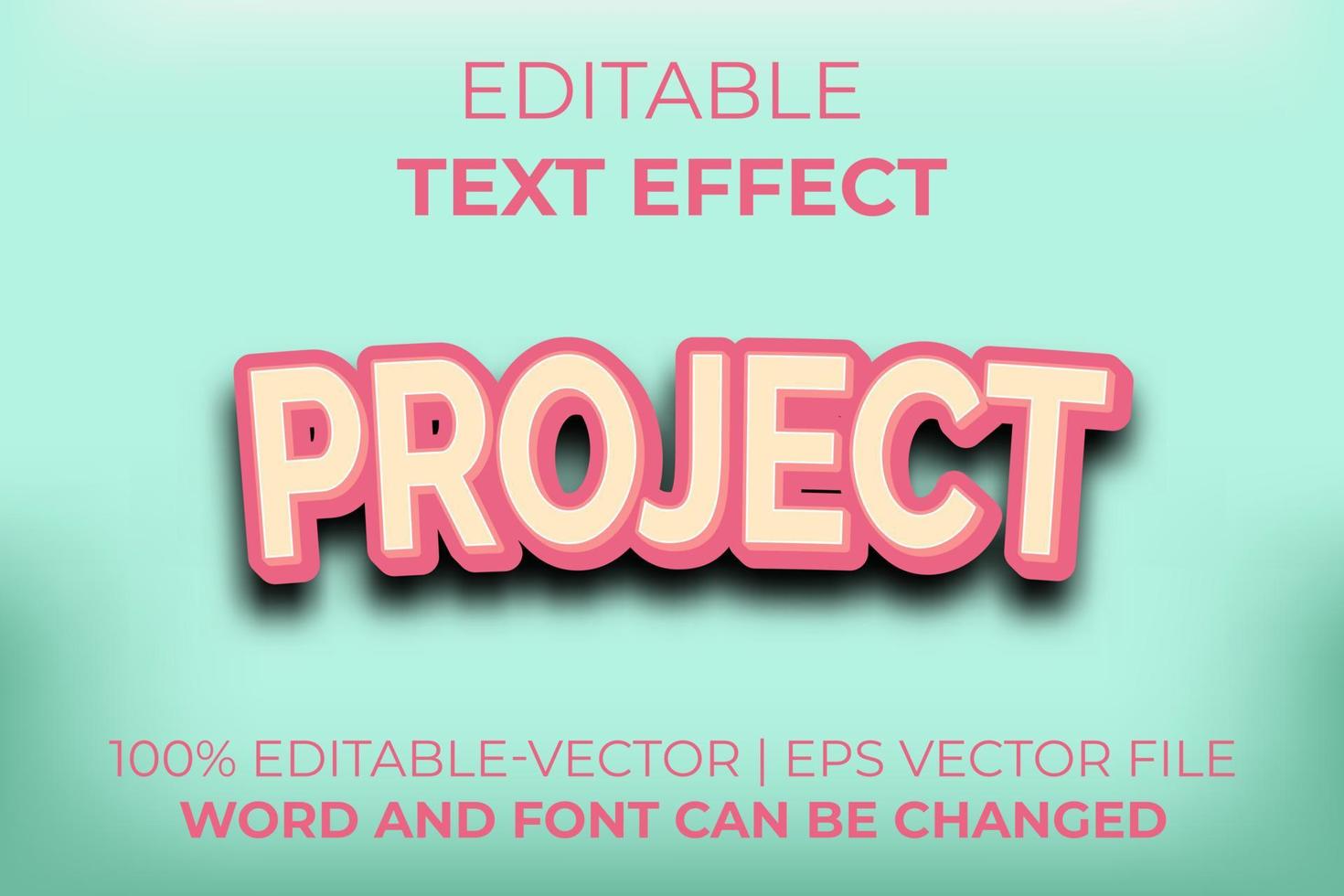 efecto de texto del proyecto, fácil de editar vector