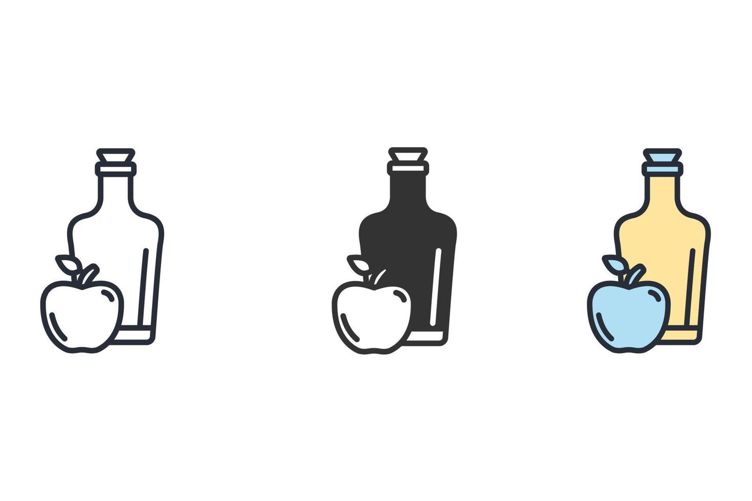 Cider icons  symbol vector elements for infographic web
