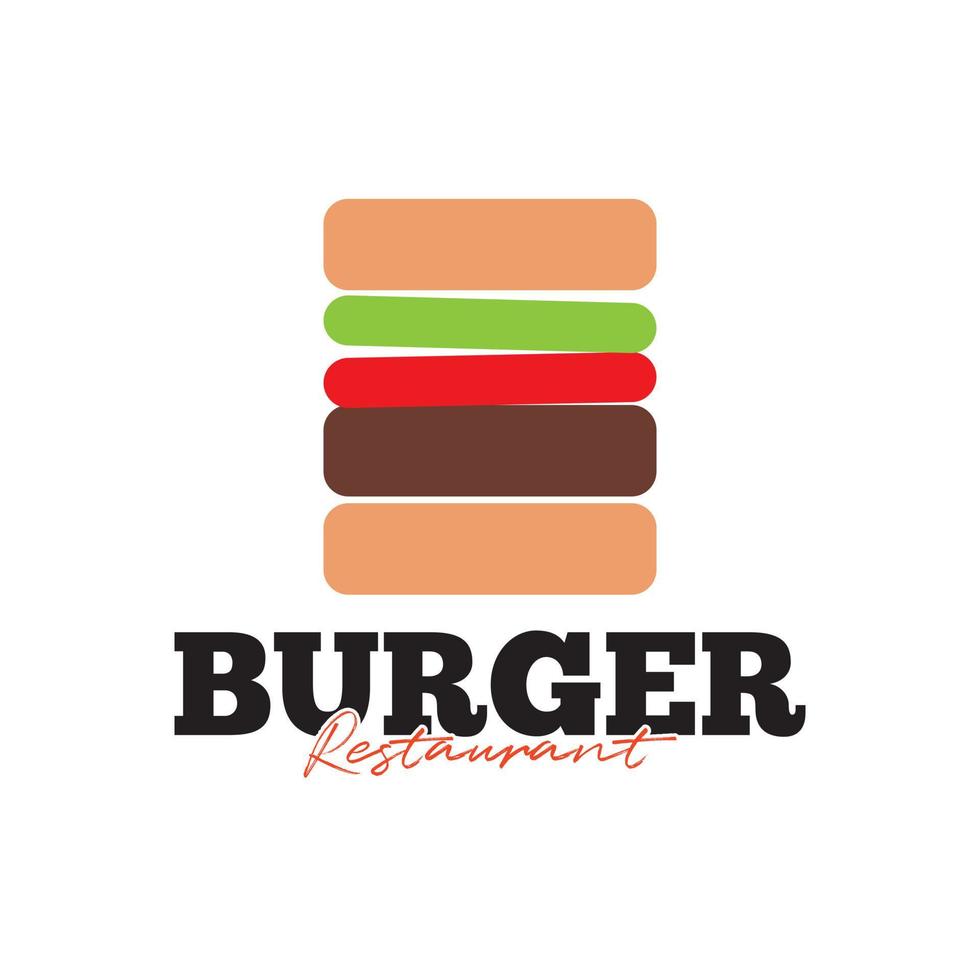 hamburger restaurant logo draft template vector