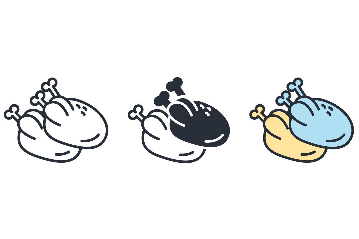 iconos de pollo símbolo elementos vectoriales para web infográfico vector