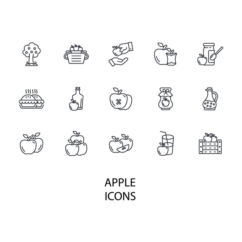 apple icons set . apple pack symbol vector elements for infographic web