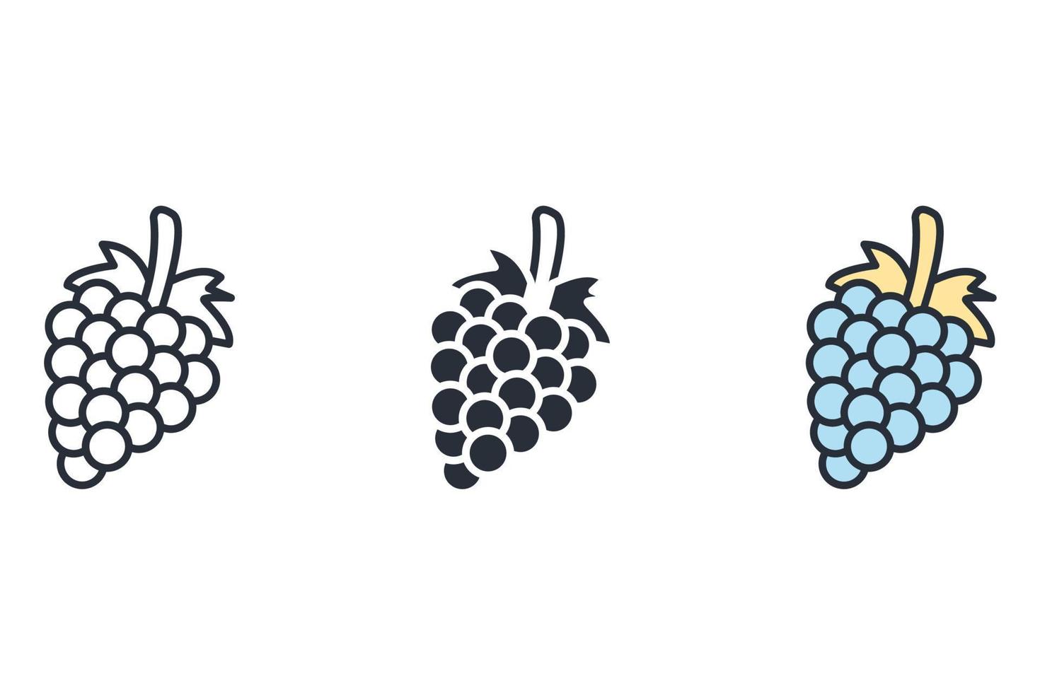 iconos de uva símbolo elementos vectoriales para web infográfico vector