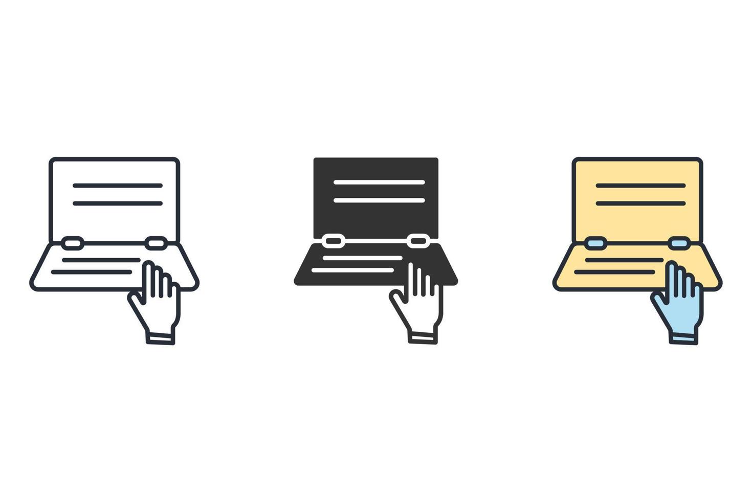 laptop icons  symbol vector elements for infographic web