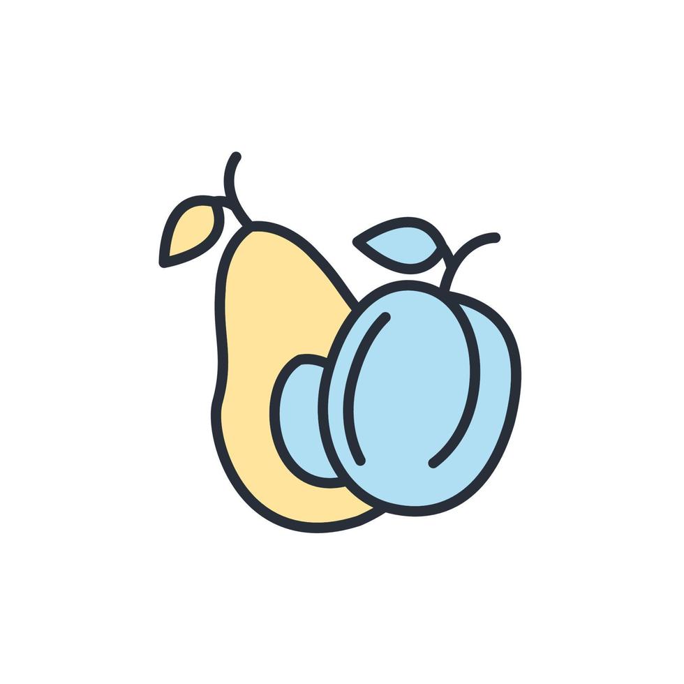 Fruit icons  symbol vector elements for infographic web