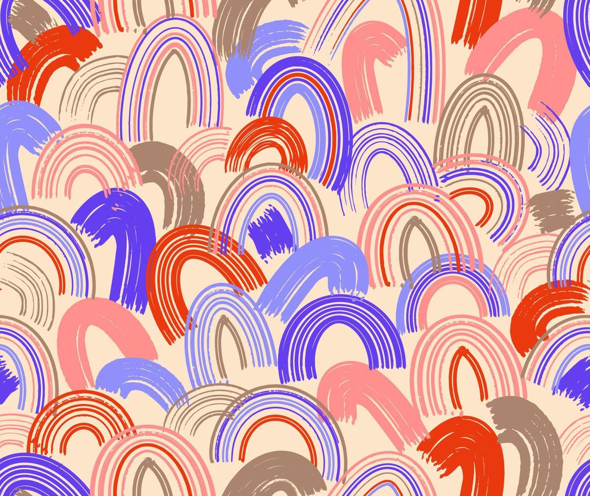 Abstract rainbow vector seamless pattern for textile design.