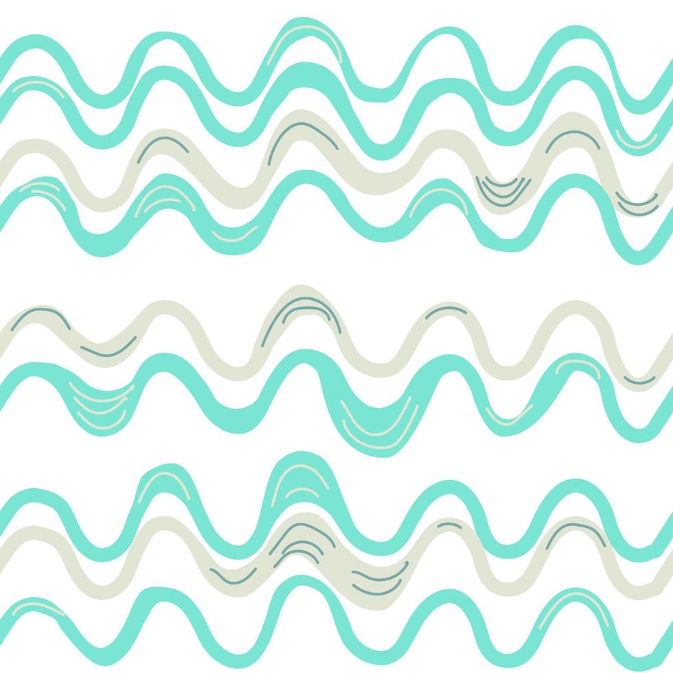 Seamless pattern with waves in doodle style. vector