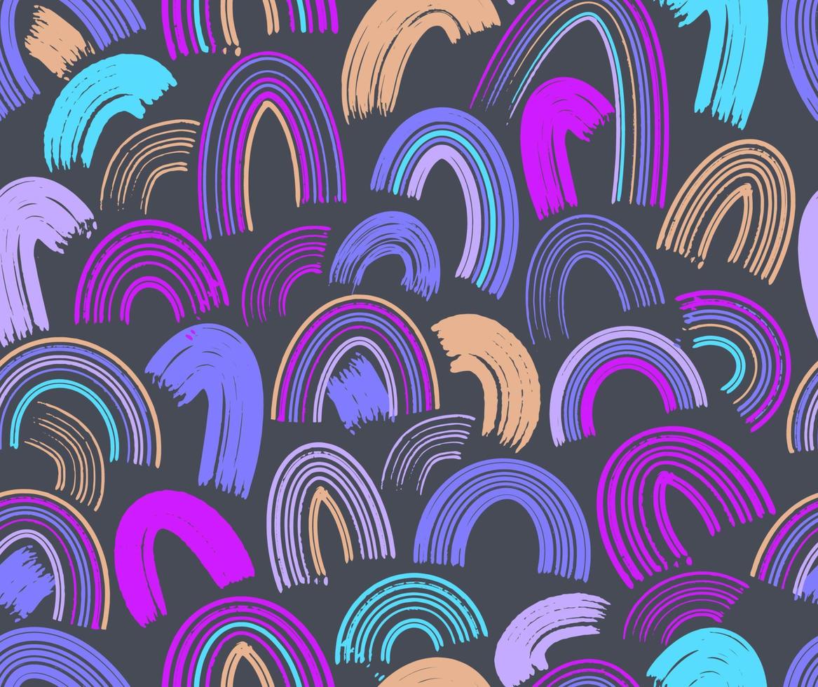 Abstract rainbow vector seamless pattern for textile design.