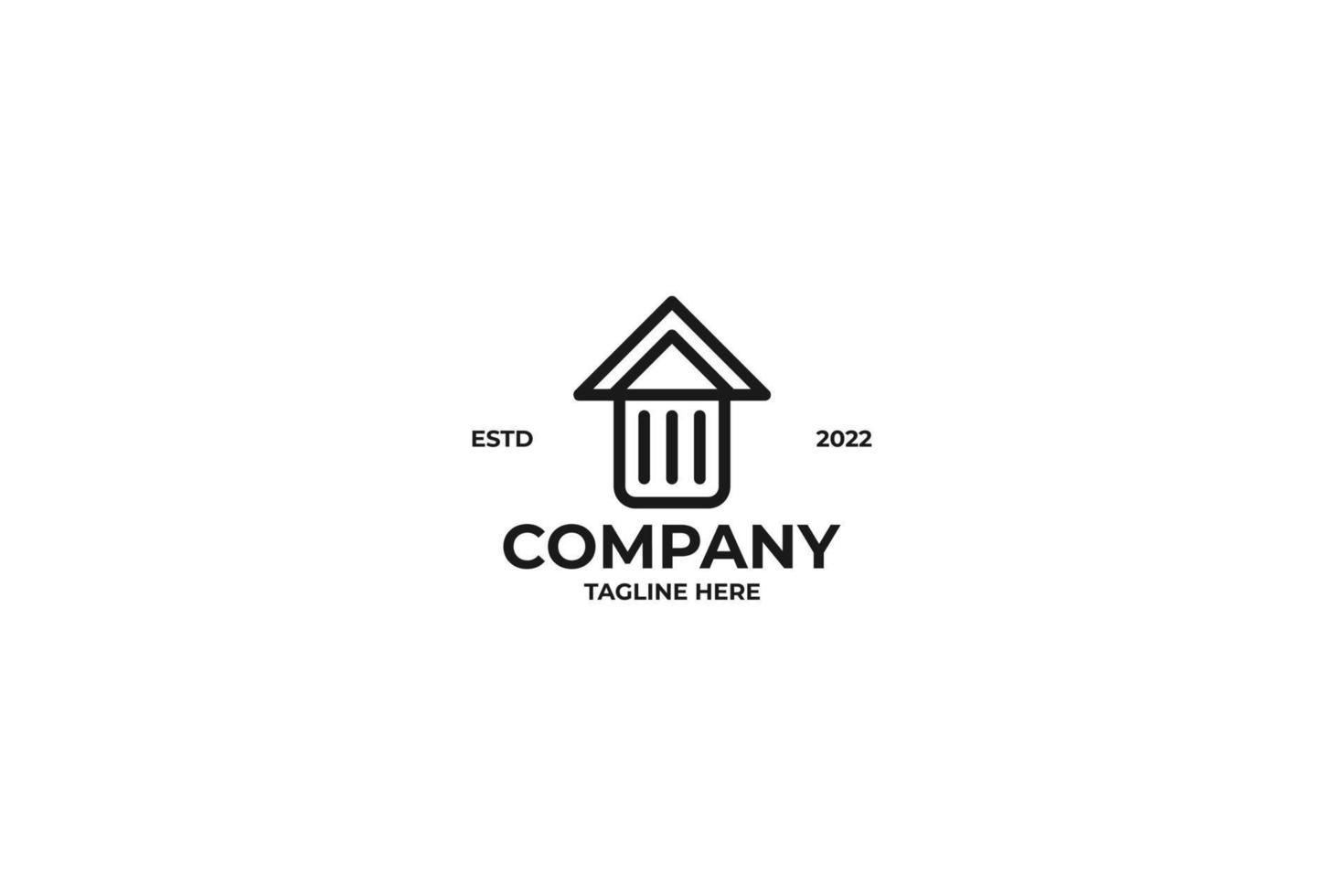 Flat trash house logo design vector illustration idea