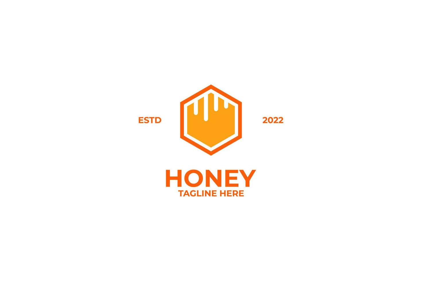 Flat honey logo design vector illustration idea