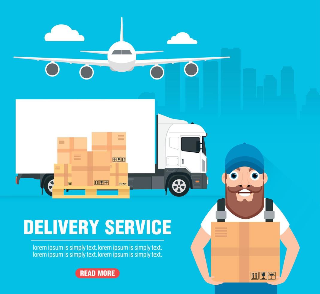 Delivery service concept modern design flat vector