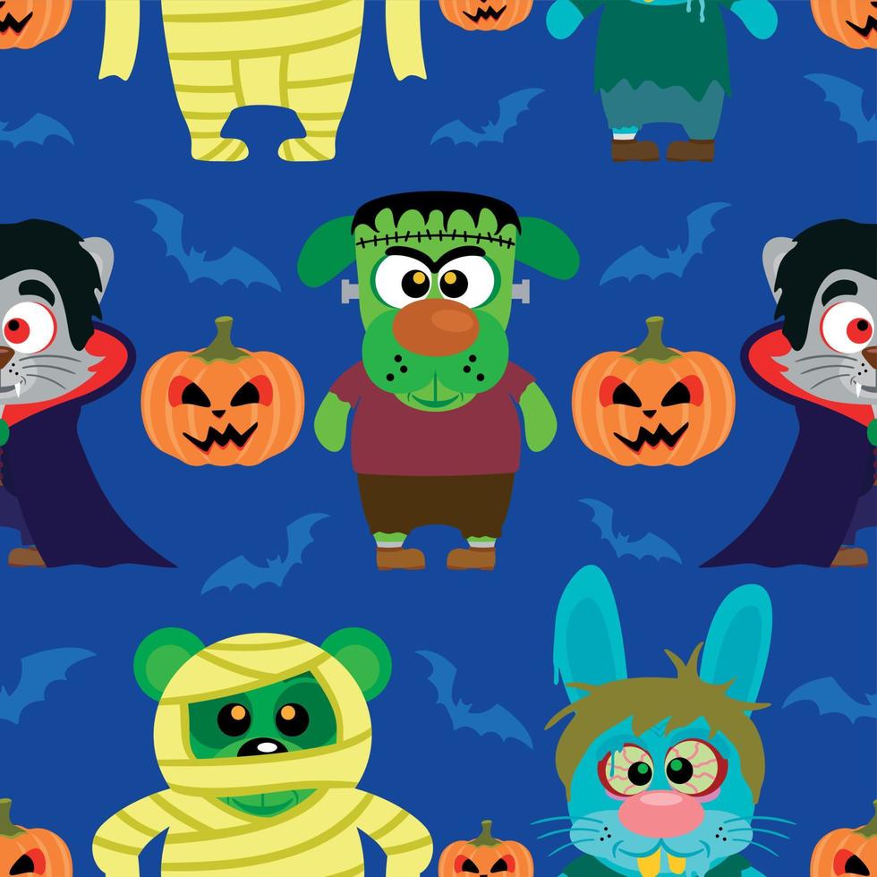 transparente con animal disfrazado de halloween, fondo vectorial de halloween vector