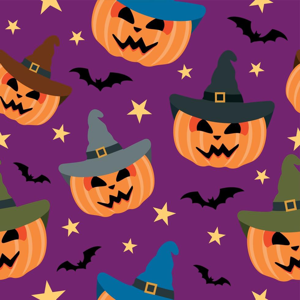 Seamless halloween background with pumpkin vector