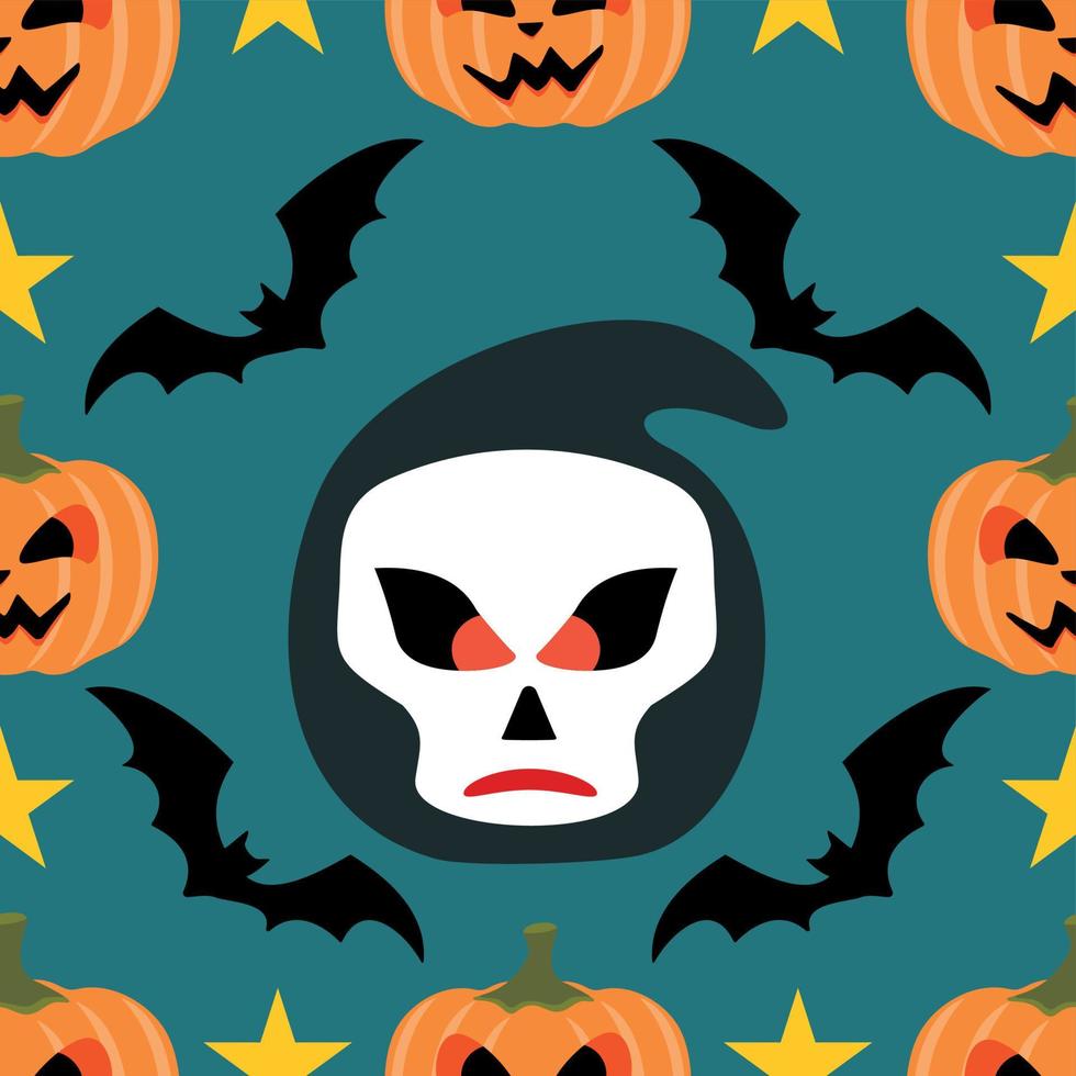 Halloween background seamless with Scytheman vector