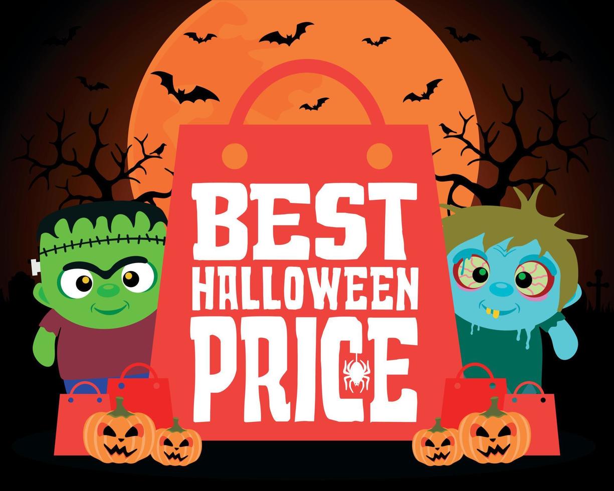 mejor fondo de diseño de precio de halloween vector