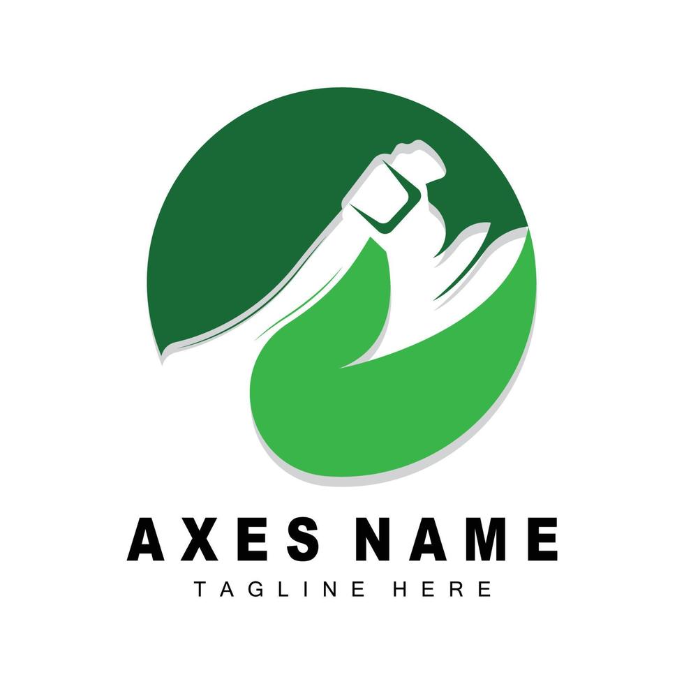 Ax Logo Design, War Tool Illustration and Woodcutter Vector