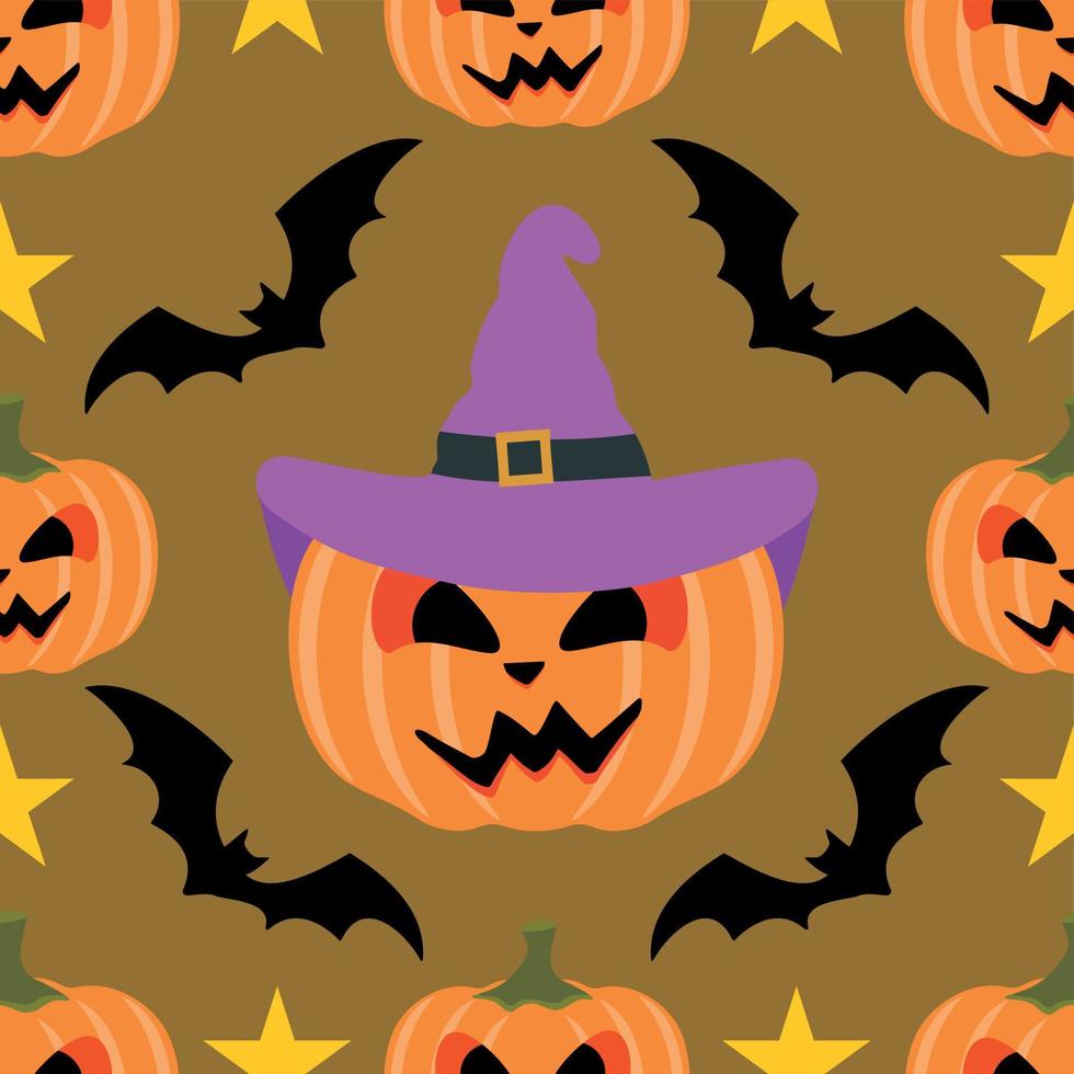 Halloween background seamless with Pumpkin vector